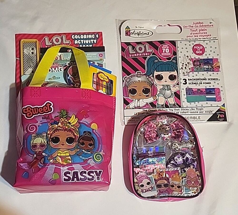LOL Surprise Gift Set Hair Accessories Carry Bag Stickers Crayons Bambola Sister